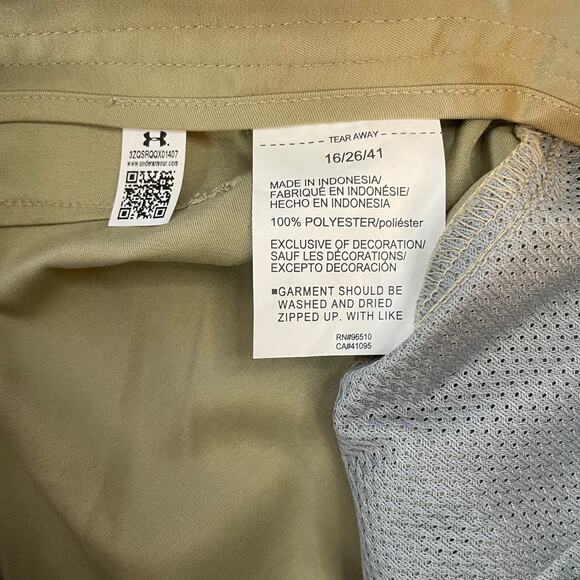 Under Armour Boys Khaki Golf Shorts Size 16 Tan Polyester NWT - Picture 9 of 11